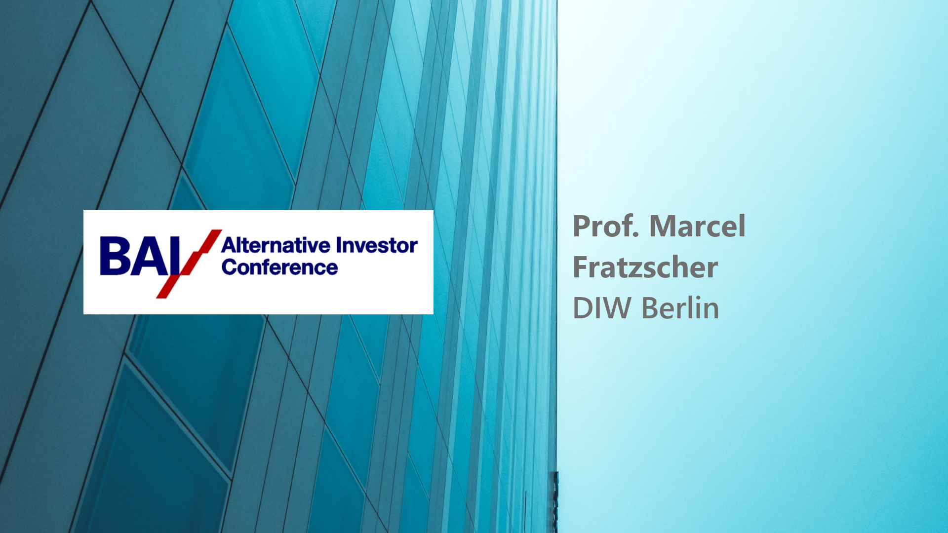 Read more about the article BAI/AIC 2016 – Prof. Marcel Fratzscher – Präsident DIW Berlin