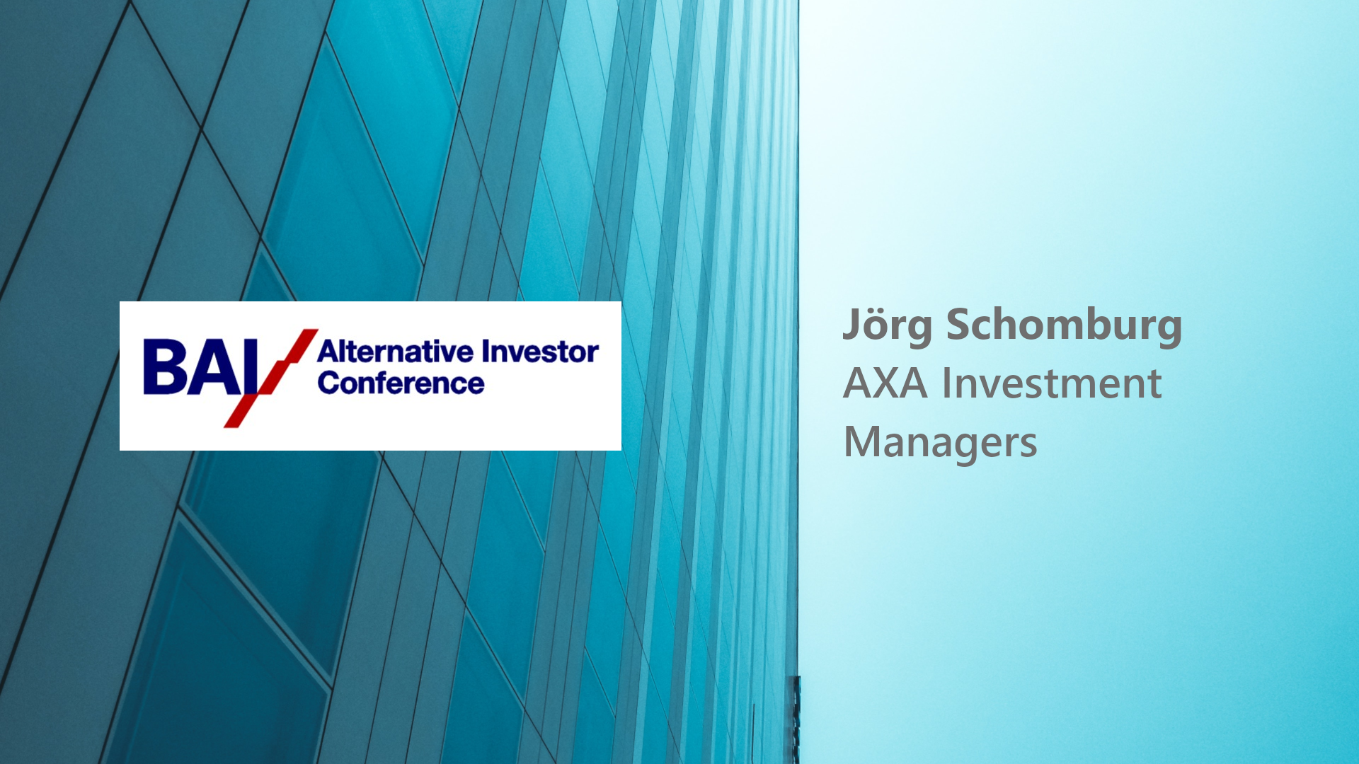 Read more about the article BAI/AIC 2016 – Jörg Schomburg – AXA Investment Managers
