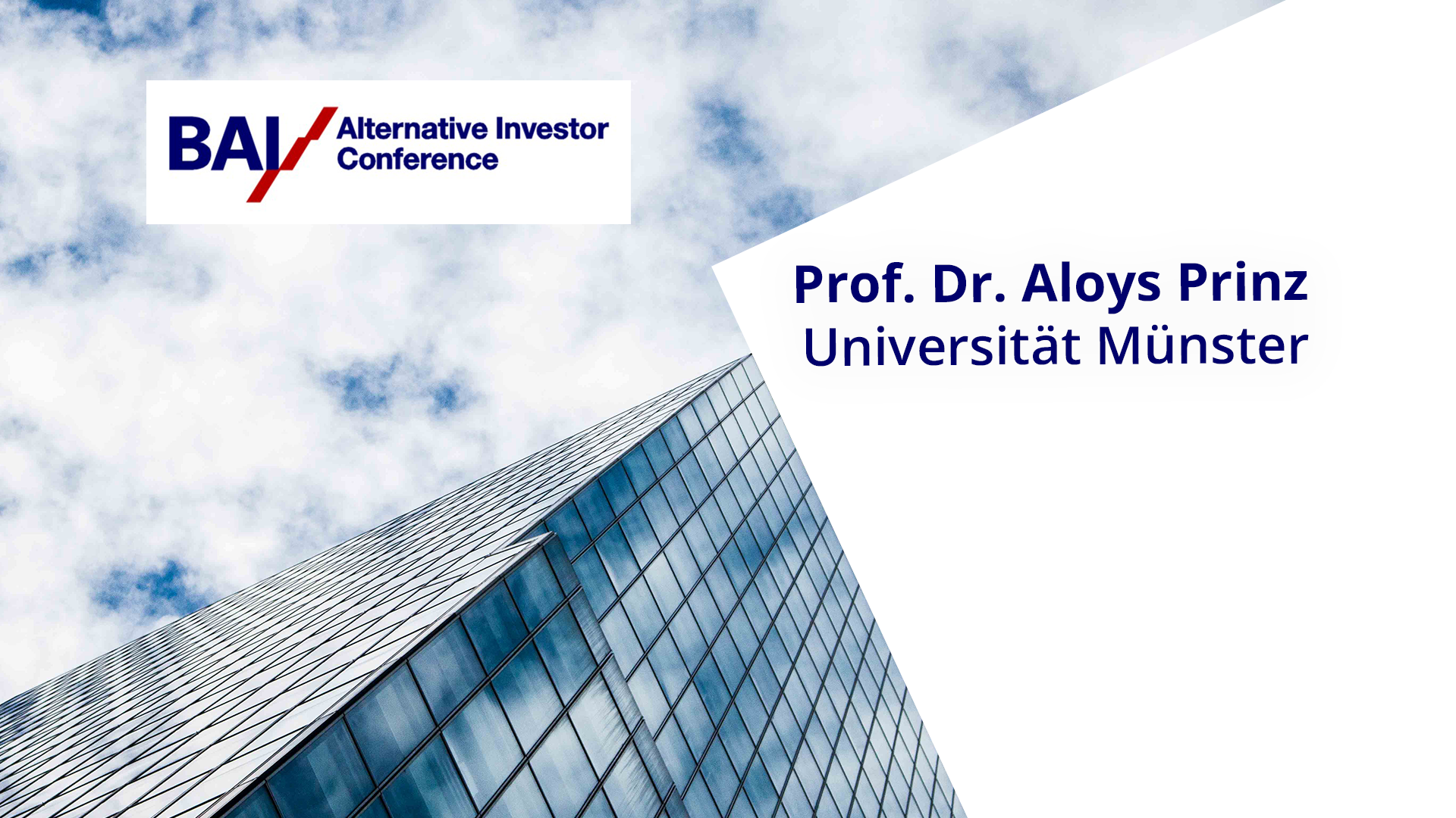 Read more about the article BAI/AIC 2019 – Prof. Dr. Aloys Prinz – Universität Münster